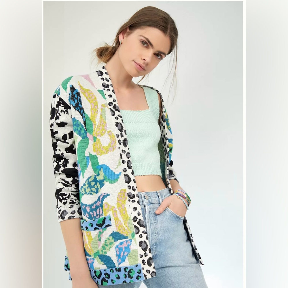 Anthropologie Maeve Savannah Contrast Cardigan